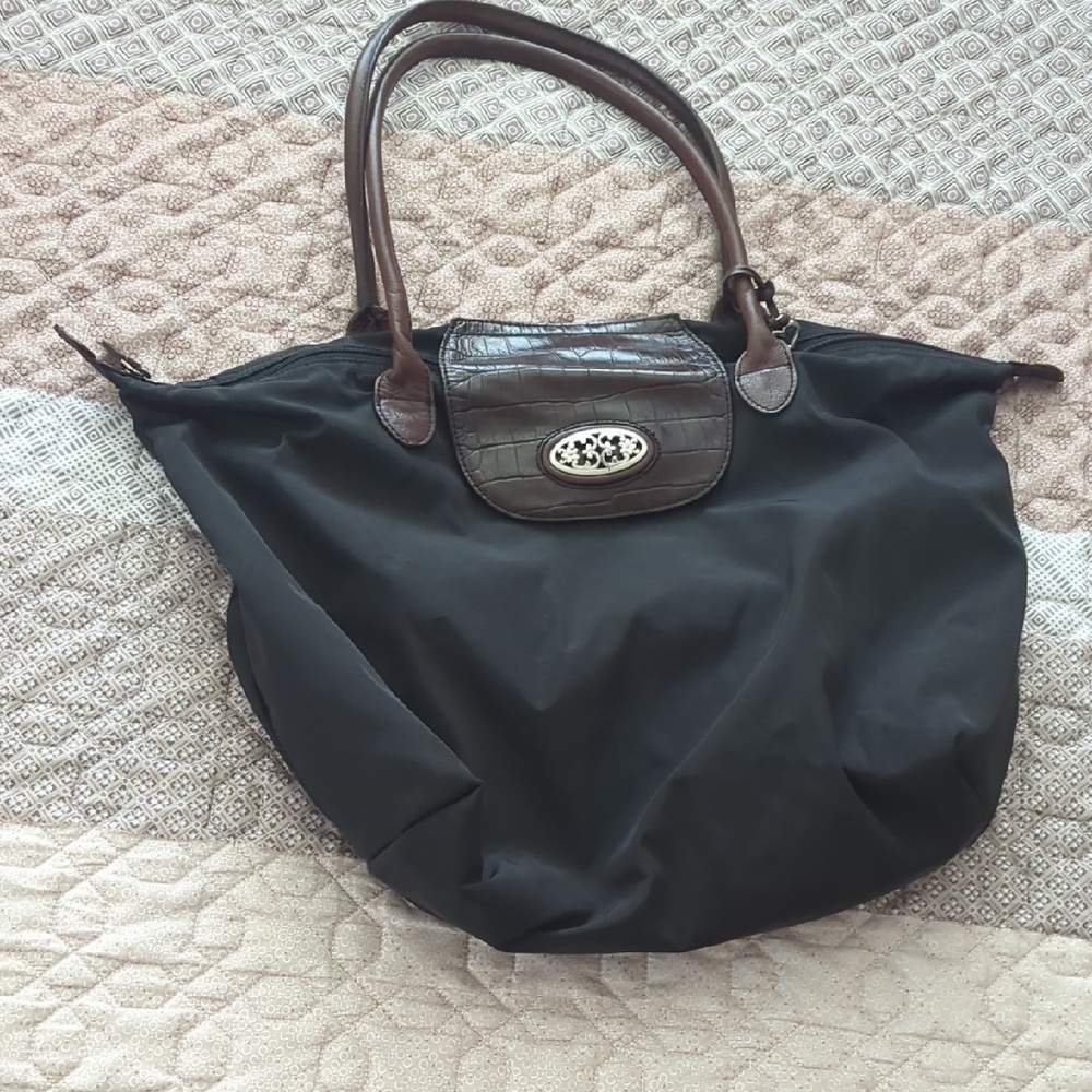 Brighton Black and Brown Women's Foldable Tote Bag